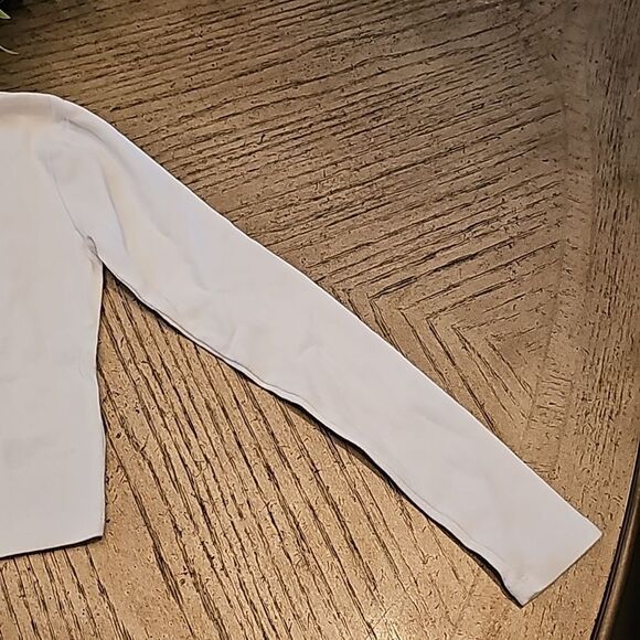 White long sleeve crop top size 7/8 girls 100% cotton - Picture 3 of 10